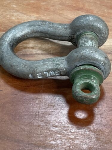 HOLLAND 2 TON SWL GALVANIZED SCREW PIN SHACKLE 5/8 PIN GREEN GRAY